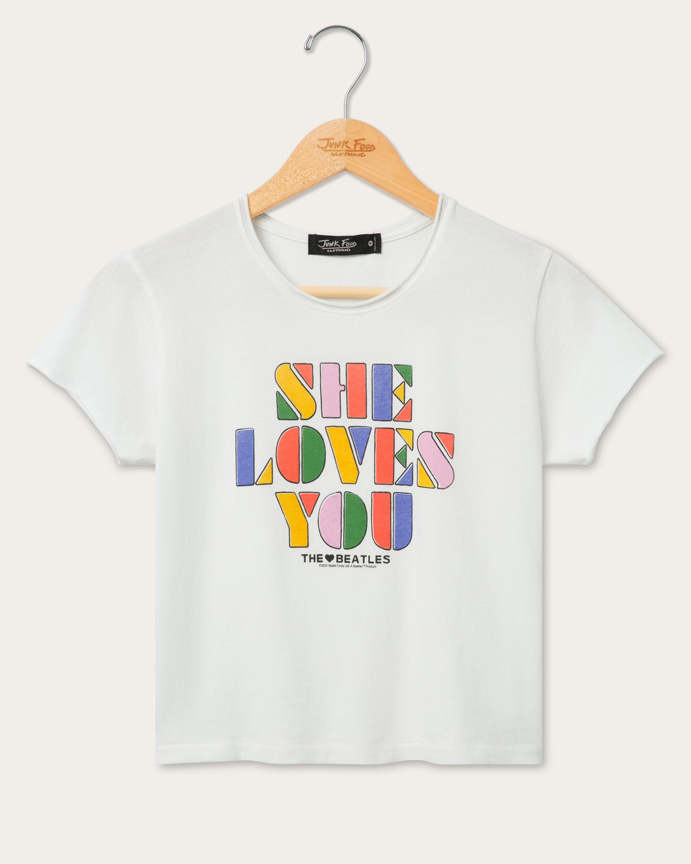 Women's The Beatles She Loves You Vintage Baby Tee – Junk Food