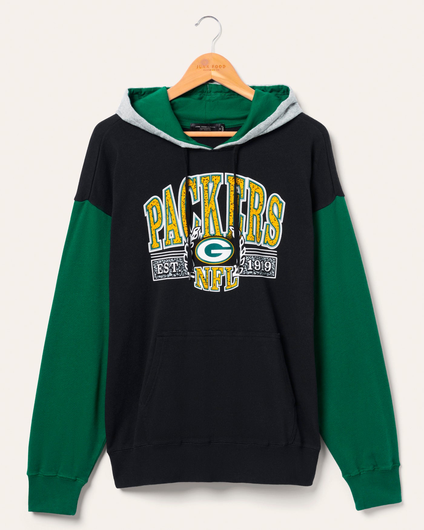 Green Bay Packers Tri Color Block Hoodie – Junk Food Clothing