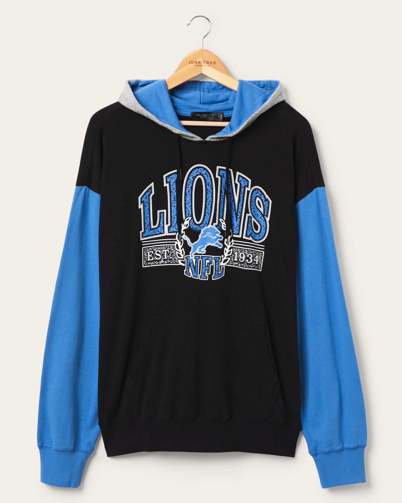 Detroit Lions Tri Color Block Hoodie – Junk Food Clothing