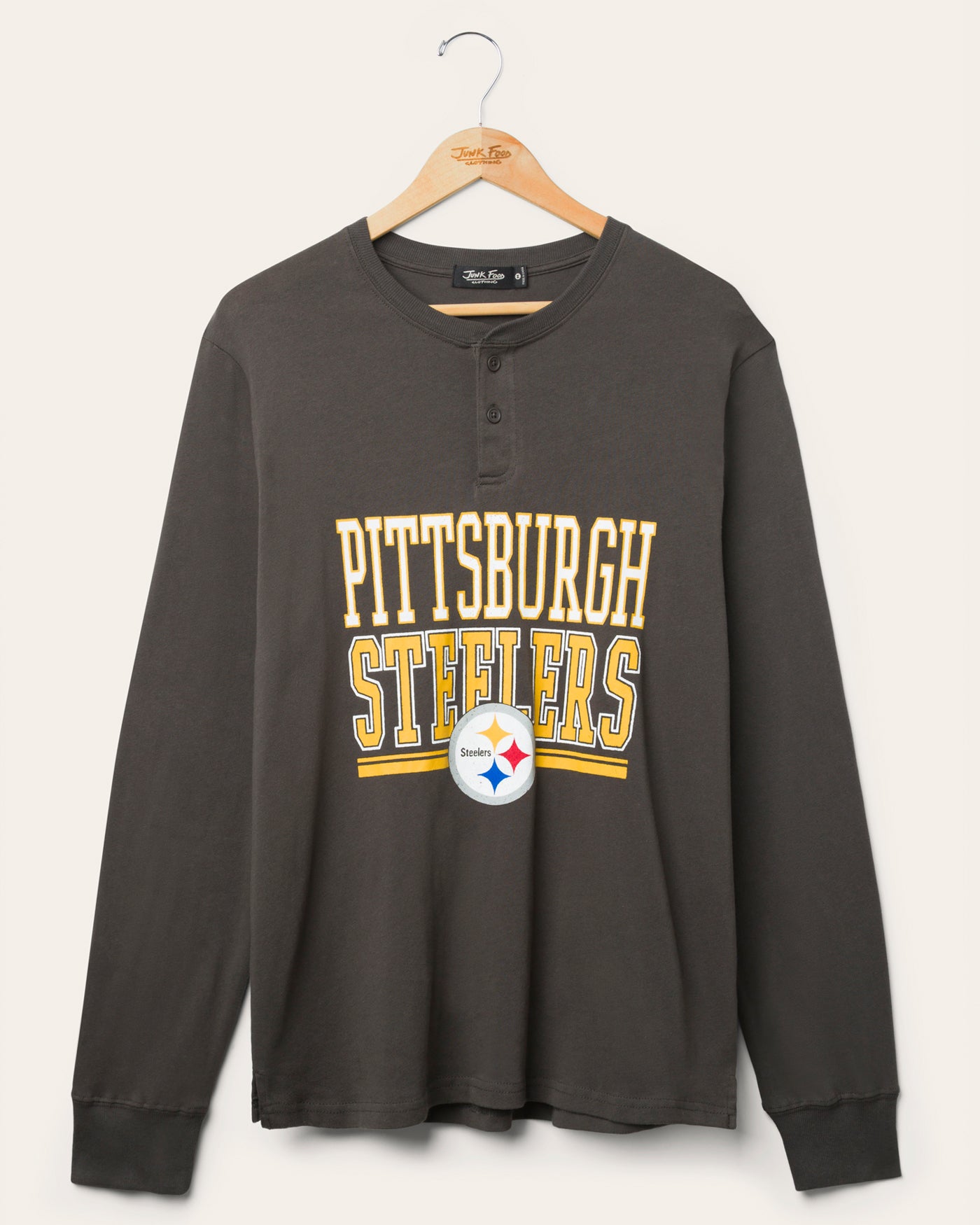 Pittsburgh Steelers Long Sleeve Henley – Junk Food Clothing
