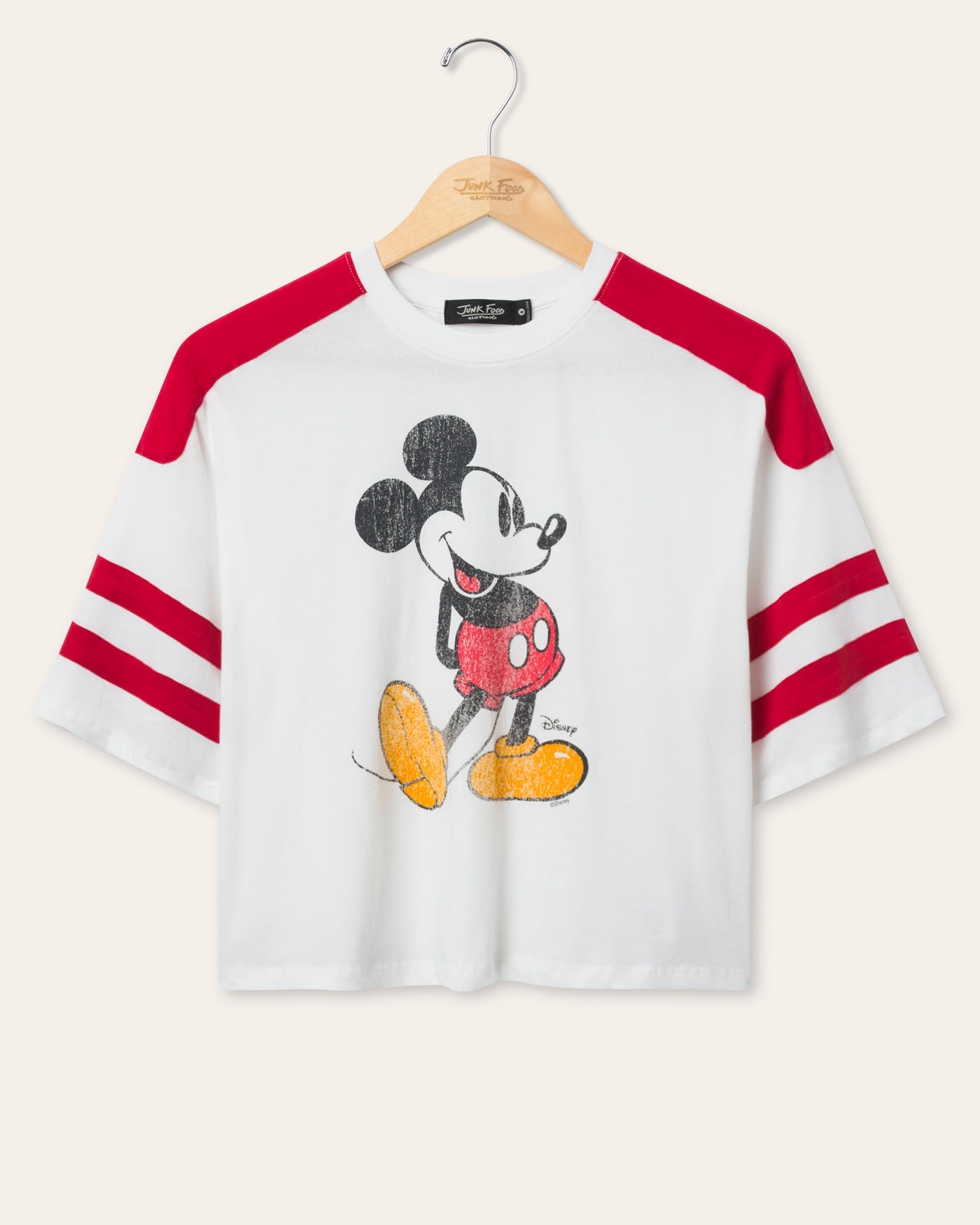 Women's Mickey Striped Crop Tee – Junk Food Clothing