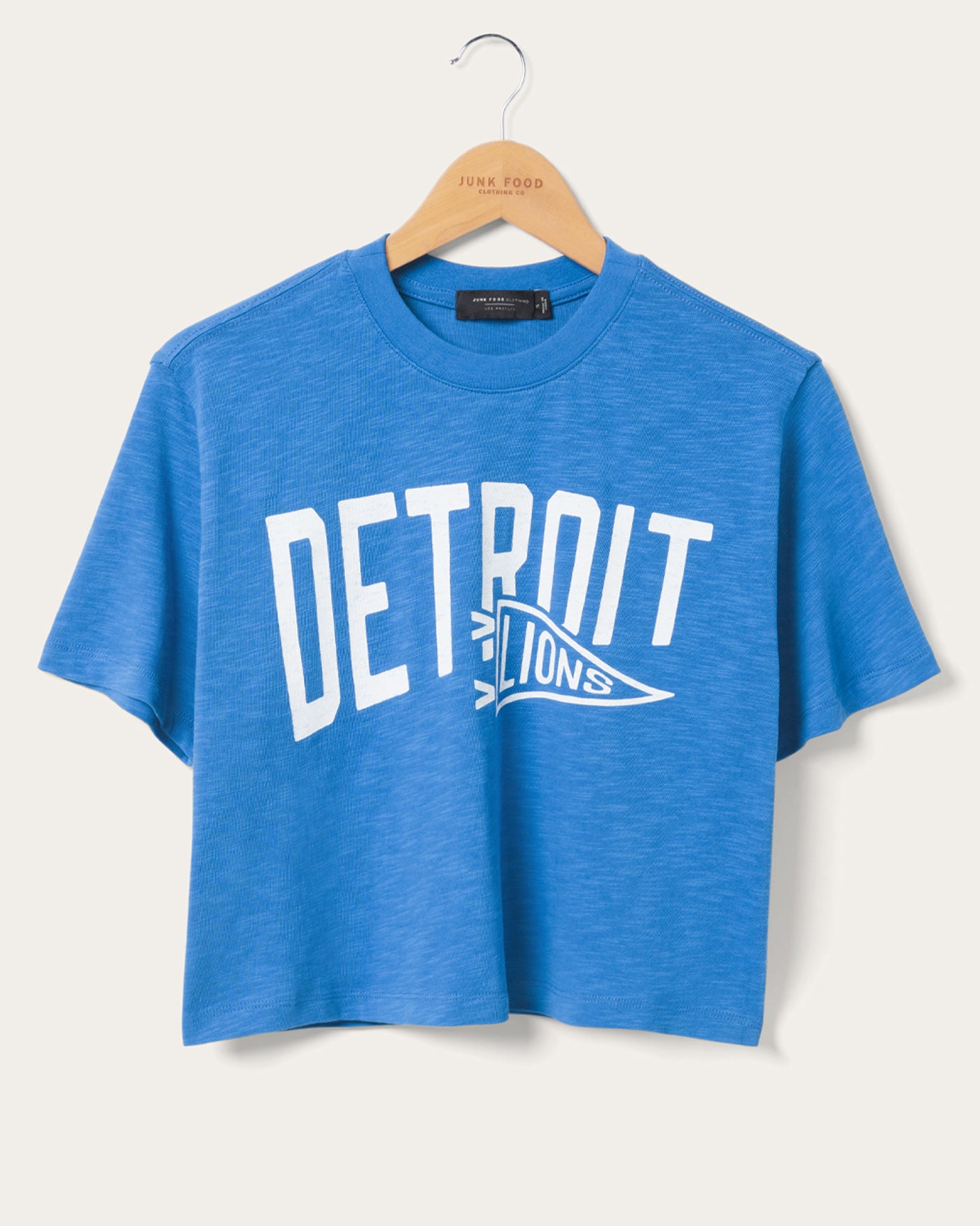 Women's Detroit Lions Dual Threat Mock Neck Crop Tee – Junk Food