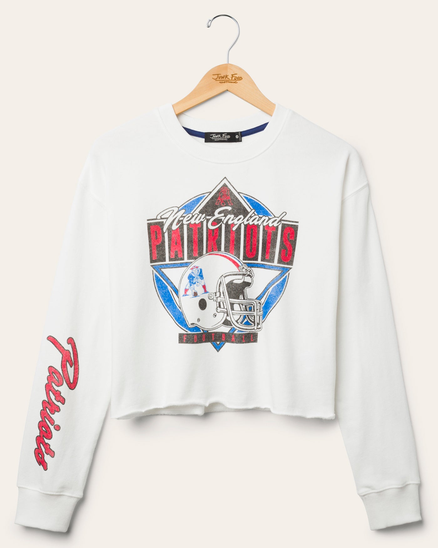Women's New England Patriots Helmet Crop Fleece – Junk Food Clothing