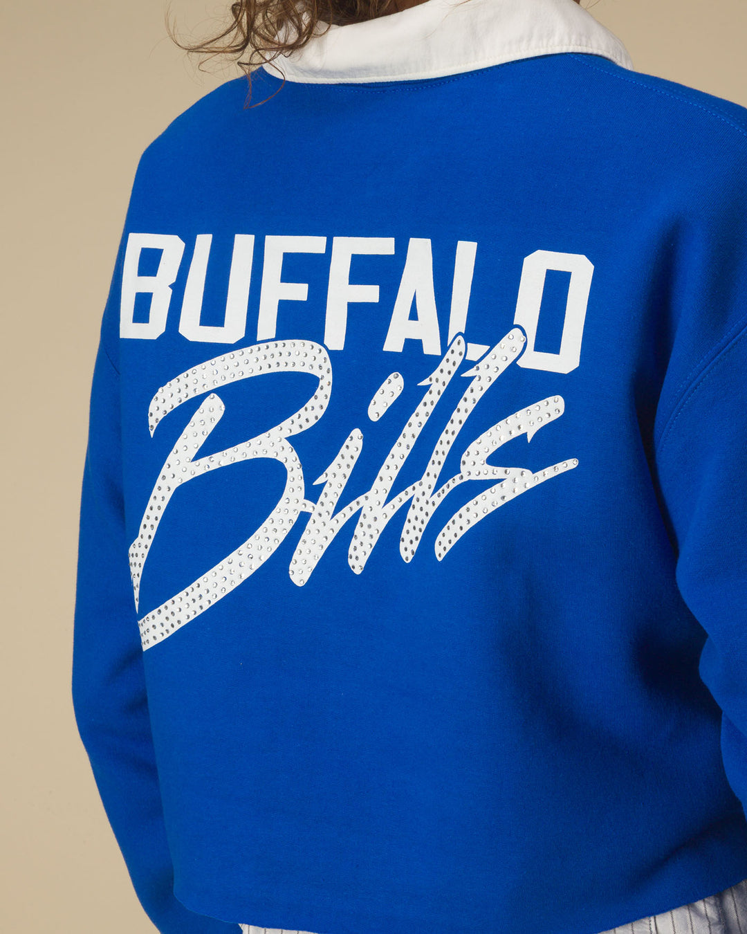 Women's Buffalo Bills Bling Flea Market Crop Fleece