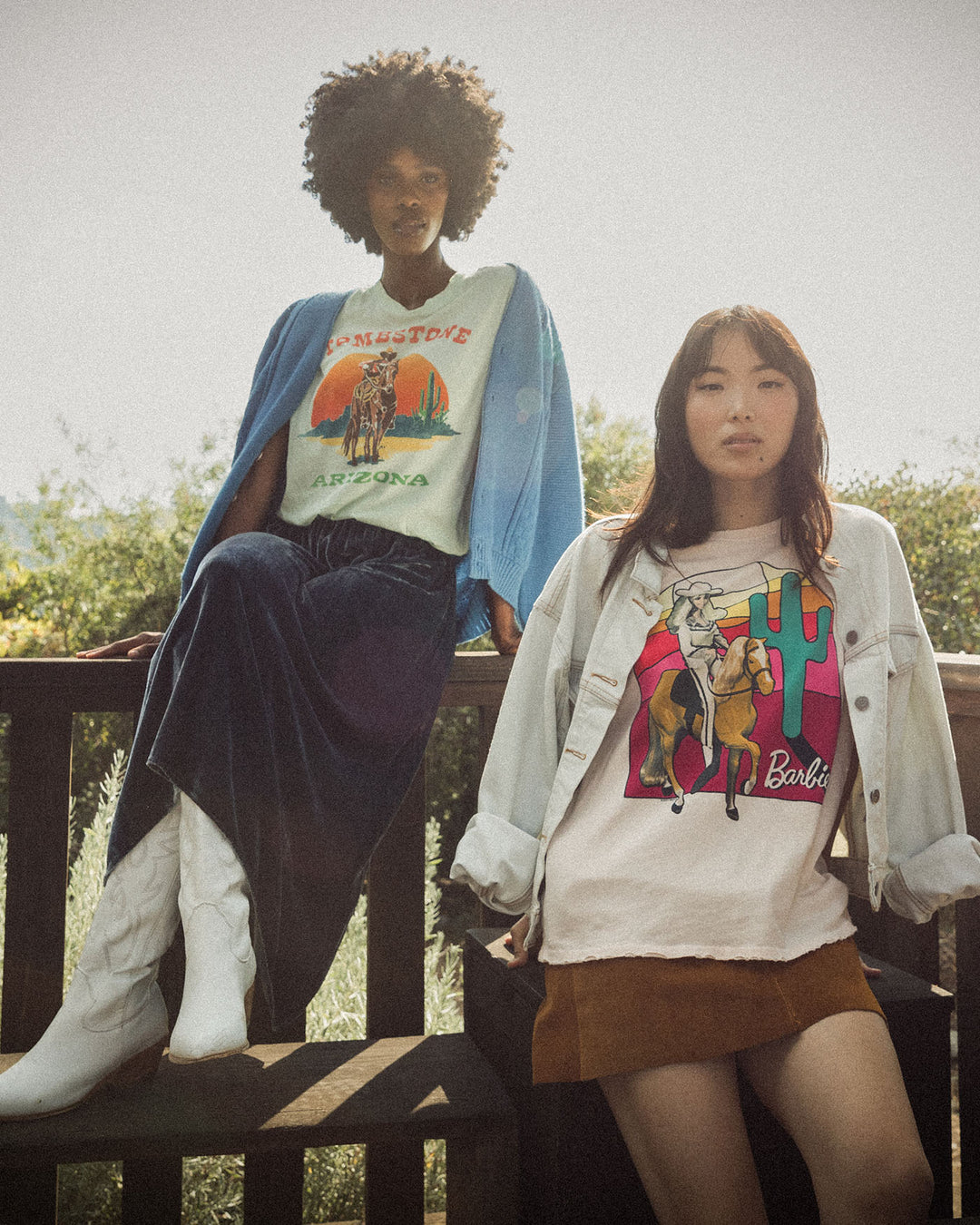 Women's Sunset Barbie Western Vintage Tee