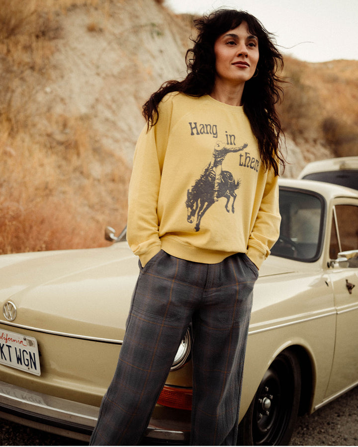 Women's Hang In There Raglan Crew Fleece