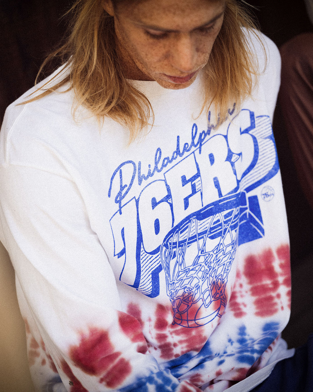 76ers Tie Dye Long Sleeve