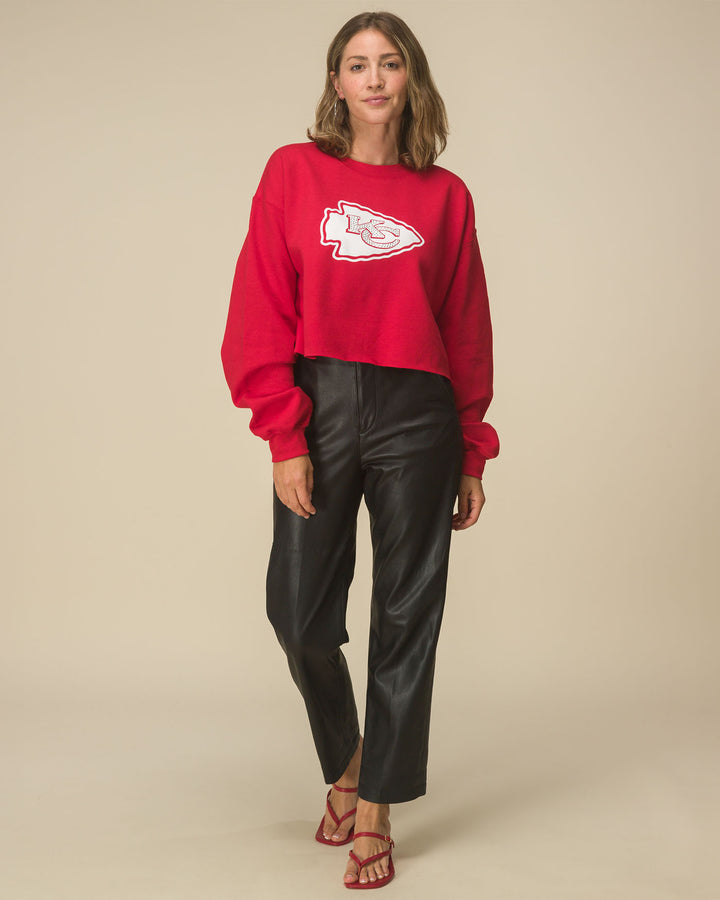 Women's Kansas City Chiefs Bling Flea Market Crop Fleece