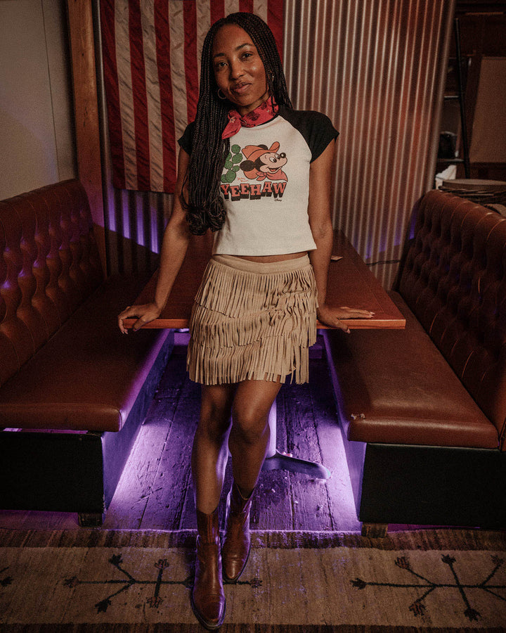 Women's Yeehaw Mickey Baby Raglan Tee