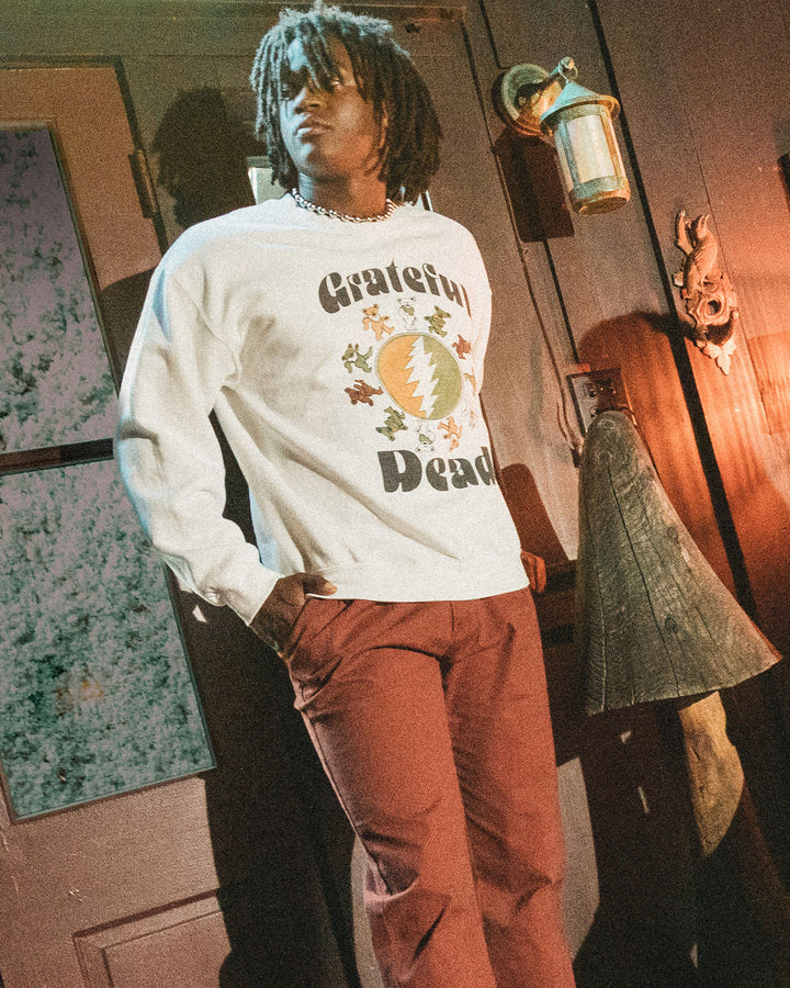 Grateful Dead Bear Ring Flea Market Crew Fleece