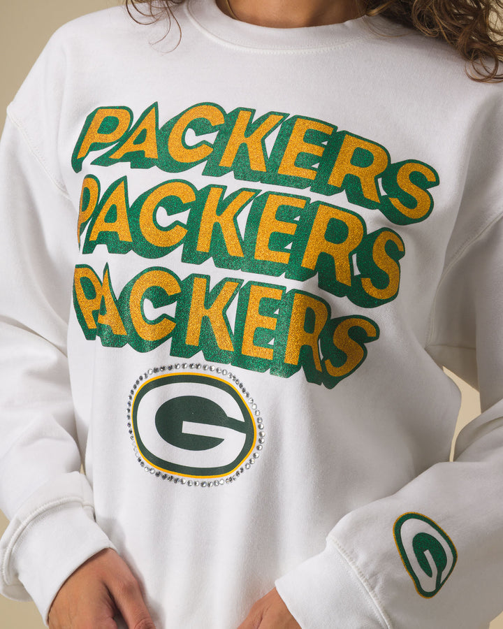 Green Bay Packers Repeat Bling Flea Market Crew Fleece