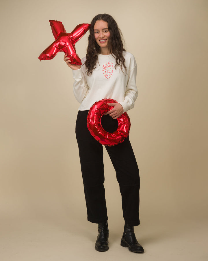 Women's A Hot Mess Cropped Crew Fleece