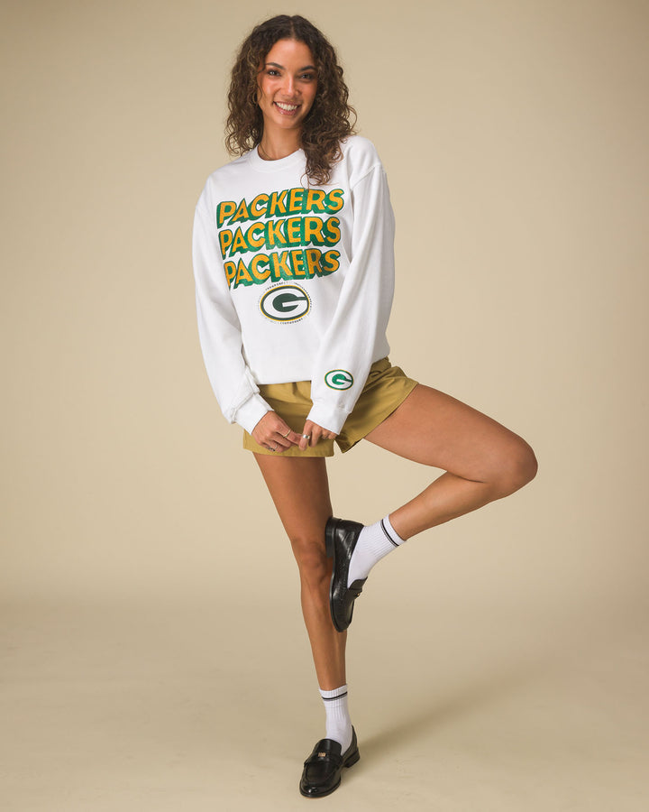 Green Bay Packers Repeat Bling Flea Market Crew Fleece