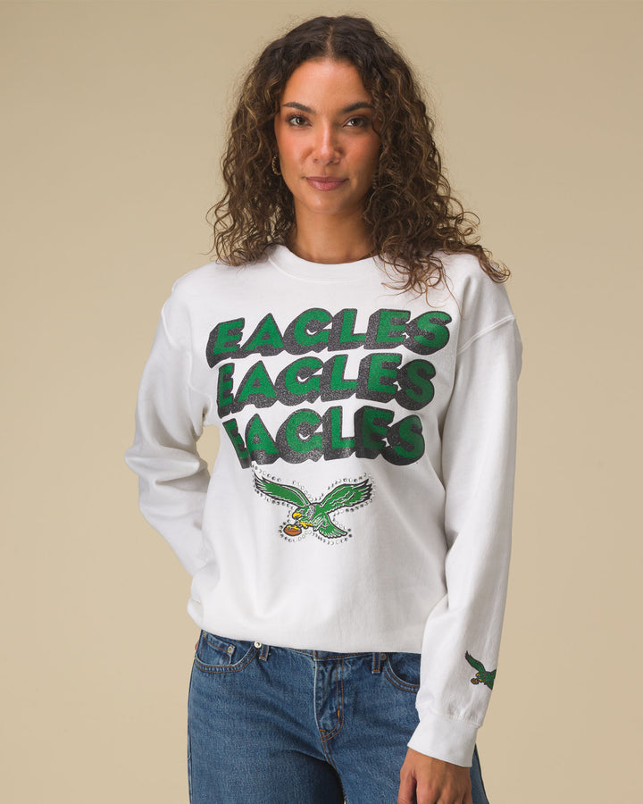 Philadelphia Eagles Repeat Bling Flea Market Crew Fleece