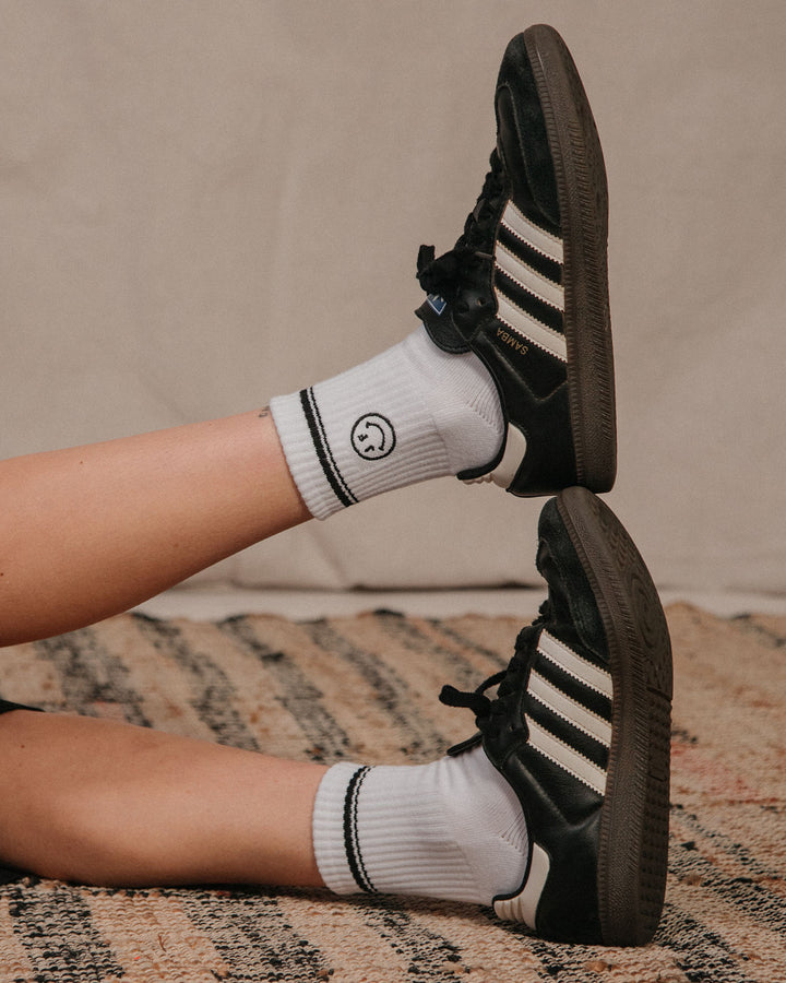 JF Smiley Embroidered Logo Ankle Socks