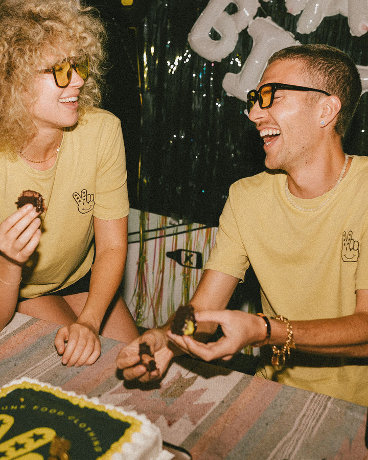 JF Peace + Smiles Logo Embroidered Vintage Tee