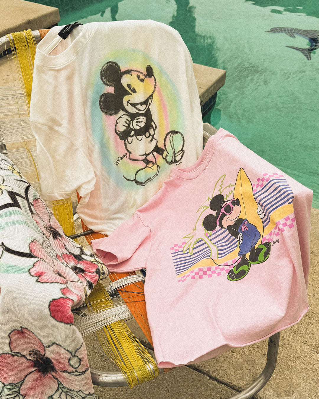 Women's Mickey Old School Spray Paint Vintage Tissue Tee