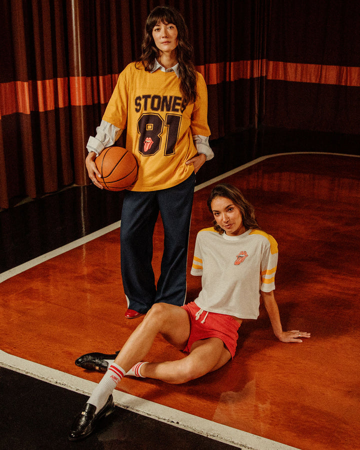 Women's The Rolling Stones Striped Crop Tee