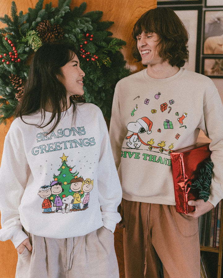 Peanuts Give Thanks Flea Market Fleece