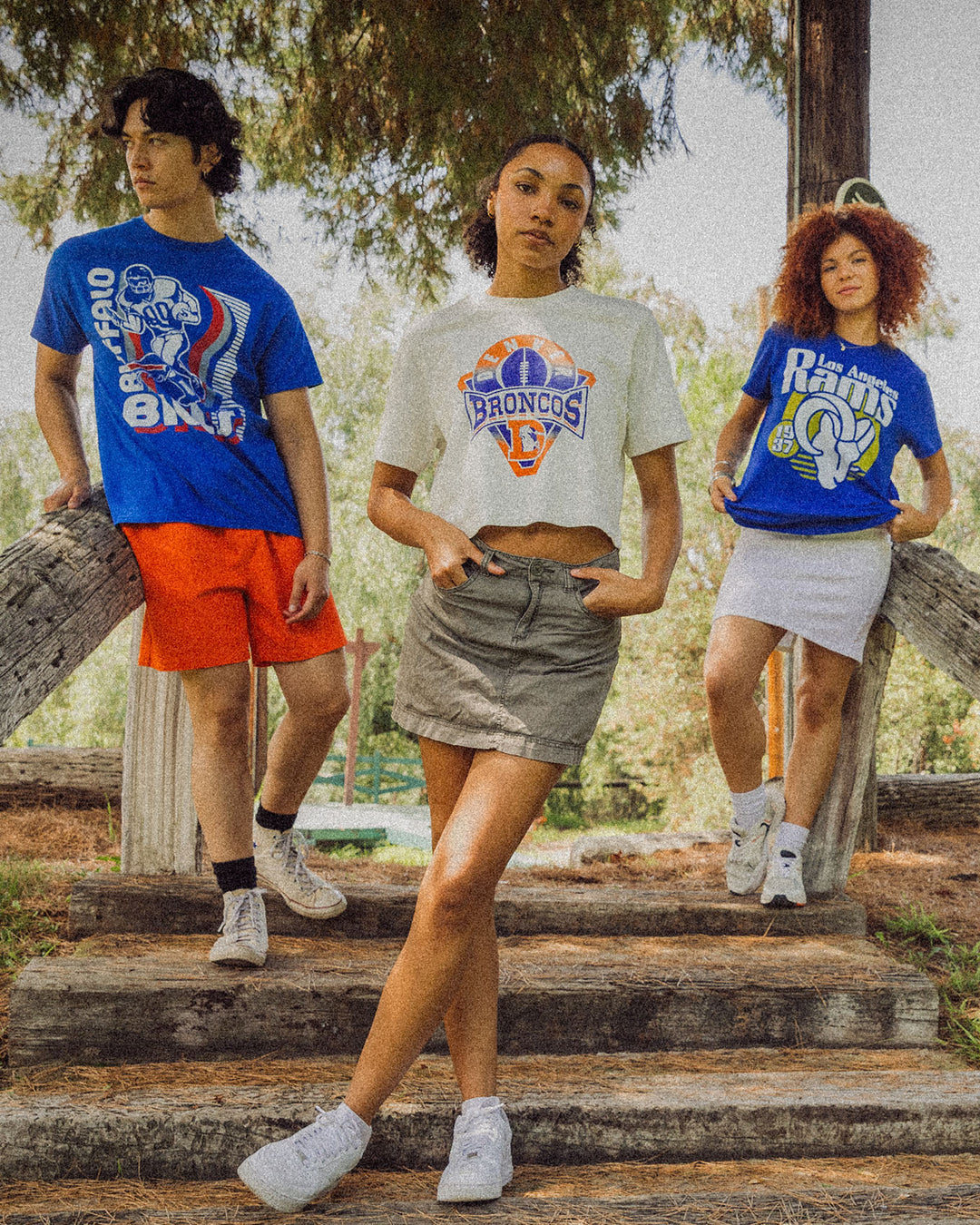 Women's Denver Broncos Mock Neck Crop Tee