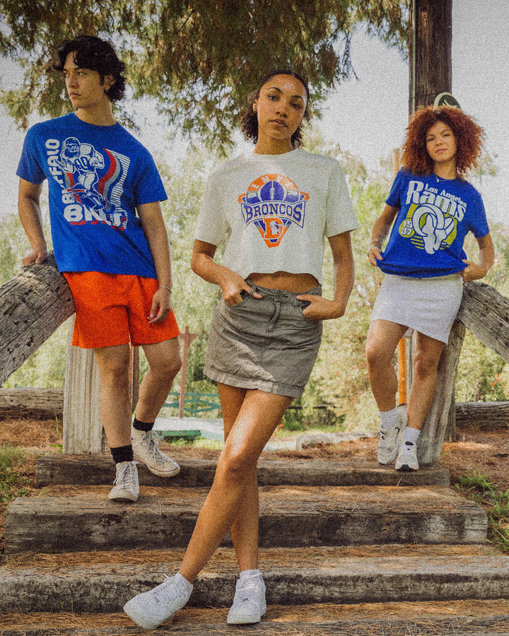 Women's Denver Broncos Mock Neck Crop Tee
