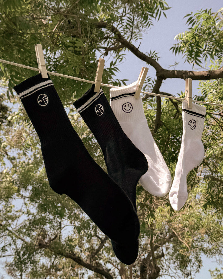 JF Smiley Embroidered Logo Ankle Socks