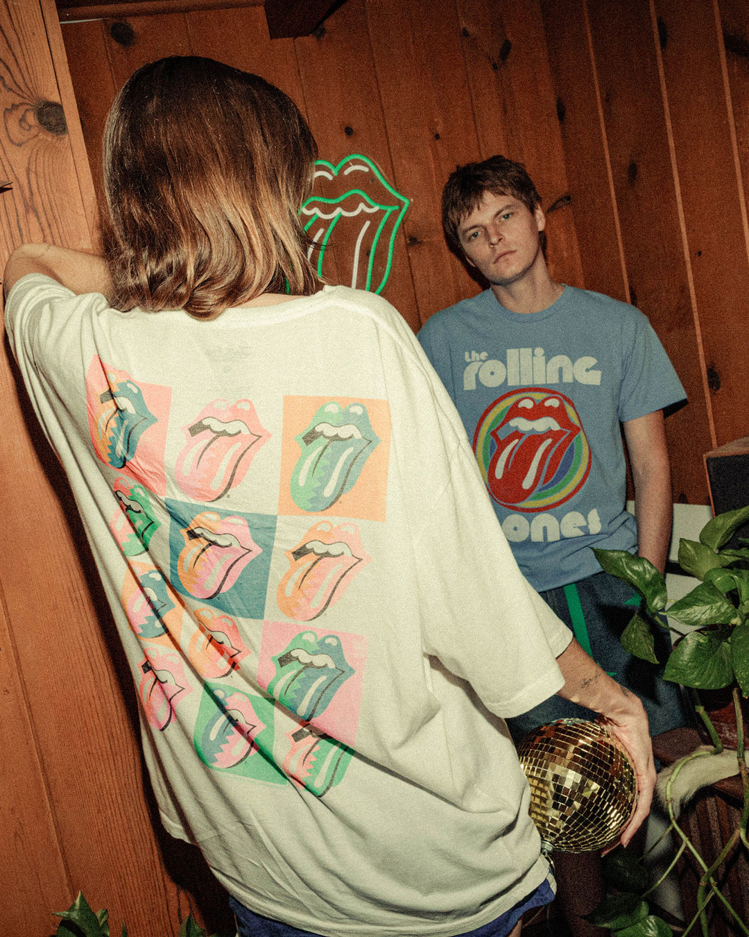 The Rolling Stones Checkered Hot Lips Oversized Tee