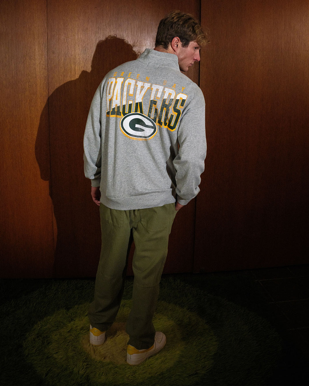 Green Bay Packers Slant Button Up Fleece
