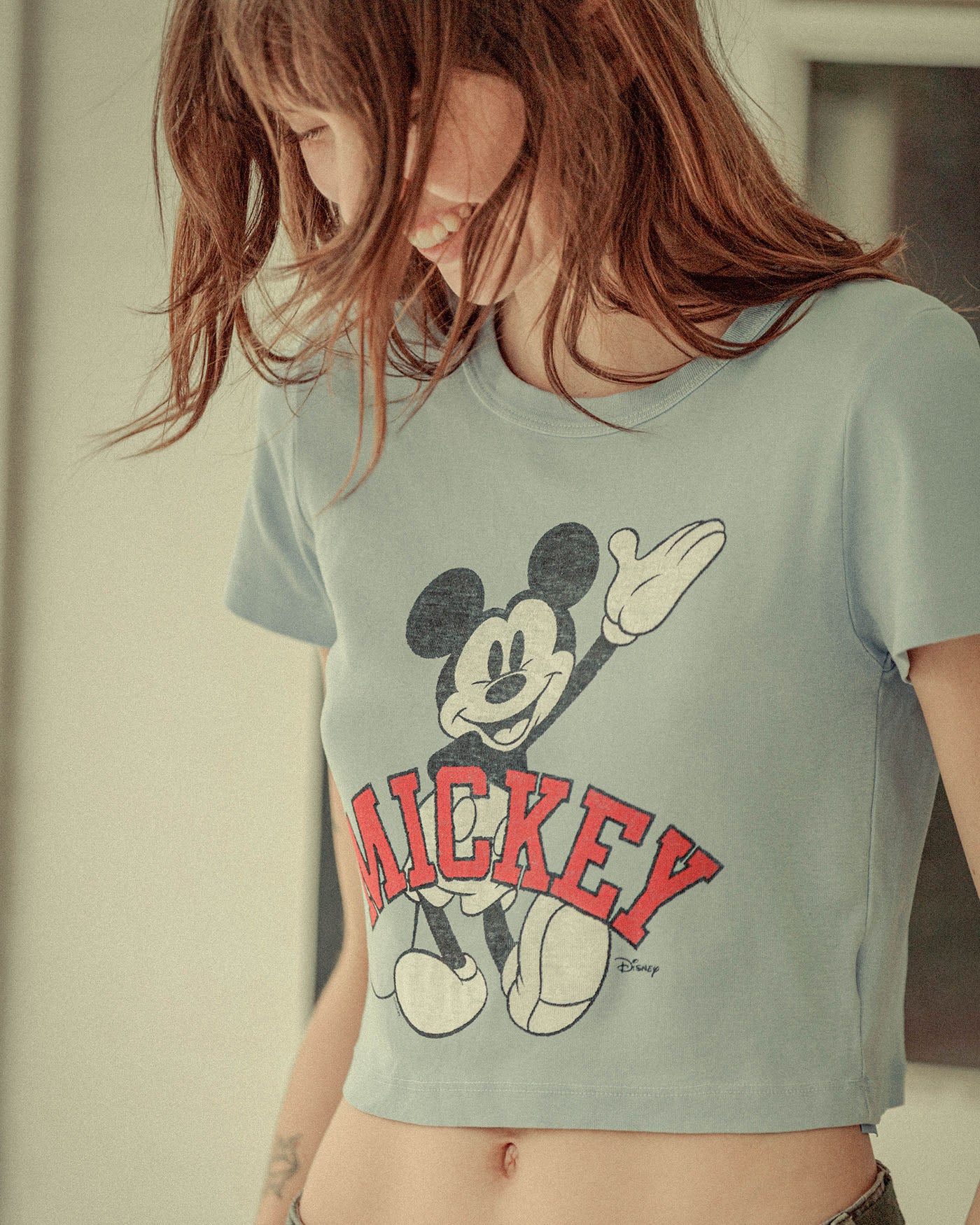 Women's Mickey Wave Baby Tee – Junk Food Clothing