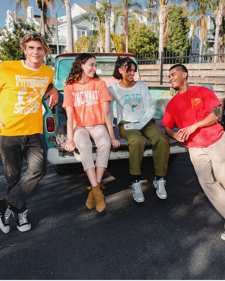 Women's Miami Dolphins Touchdown Long Sleeve Crop Tee