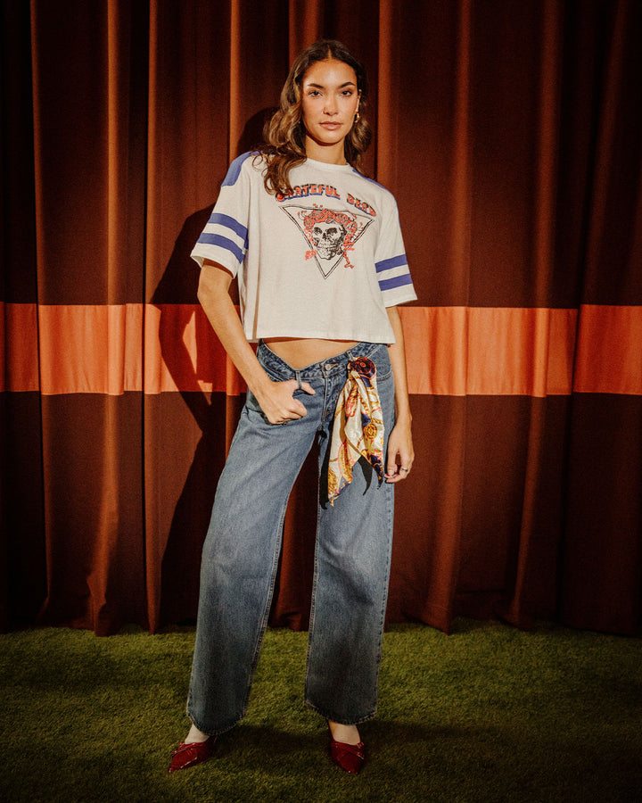 Women's Grateful Dead Striped Crop Tee