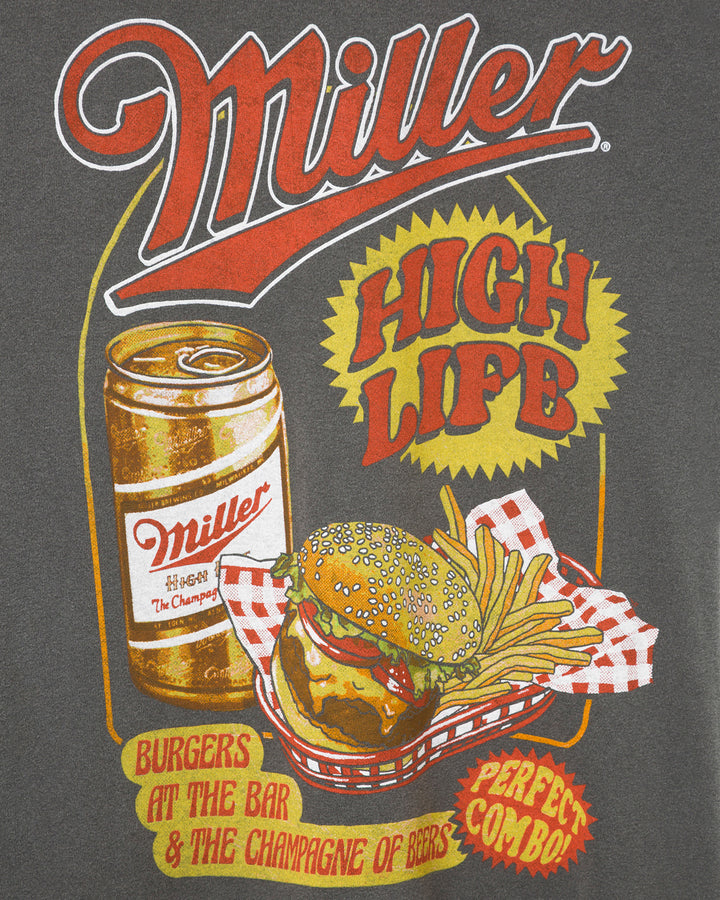 Miller High Life Burgers and Beer Vintage Tee