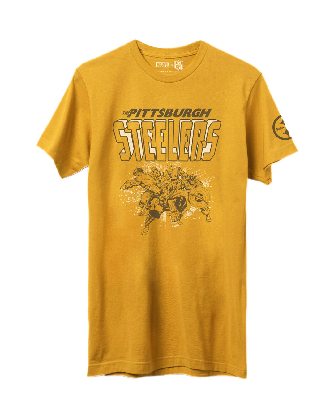 Marvel x Junk Food x NFL Avengers Team Steelers Tee