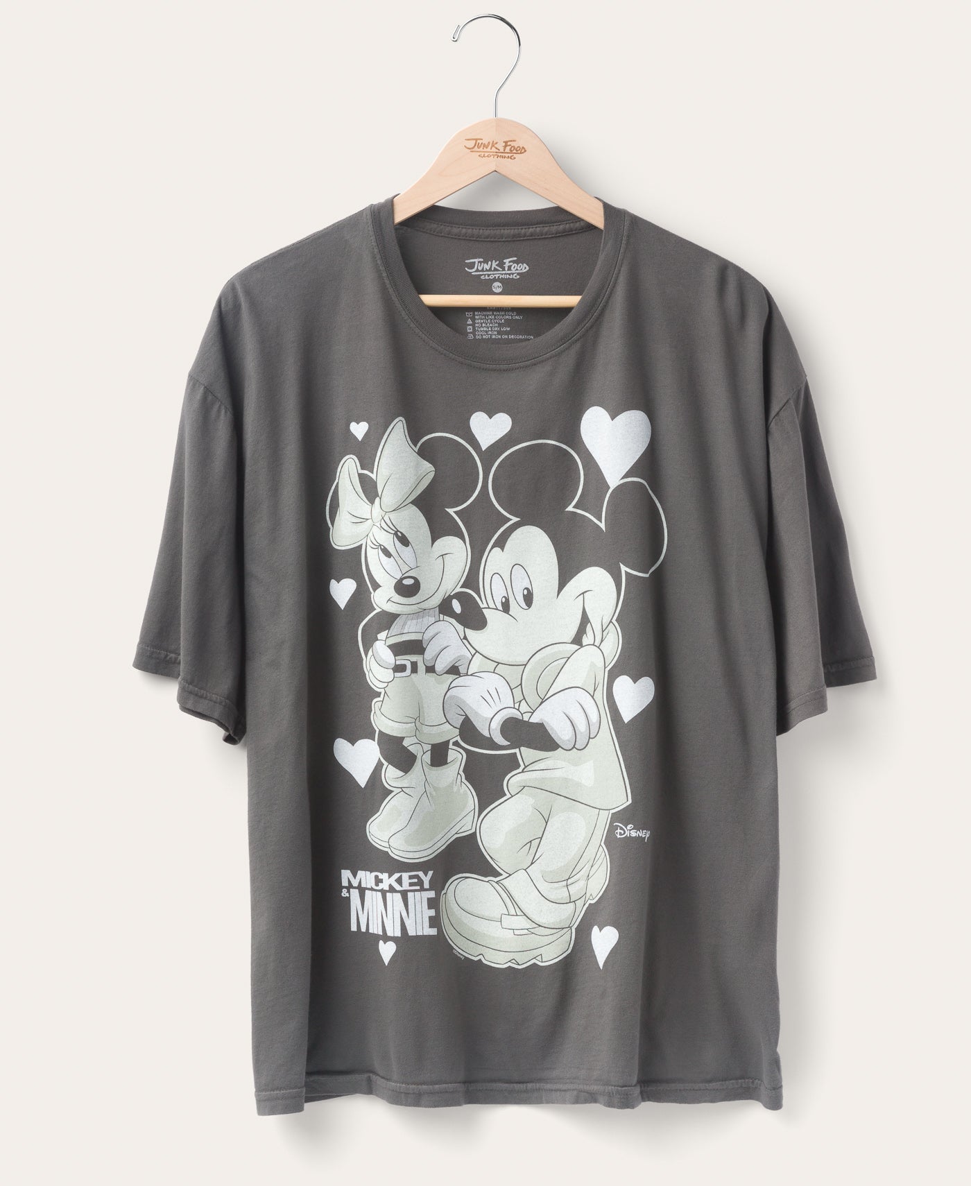 Mickey and Minnie Hearts Oversized Tee – Junk Food Clothing