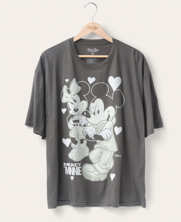 Mickey and Minnie Hearts Oversized Tee