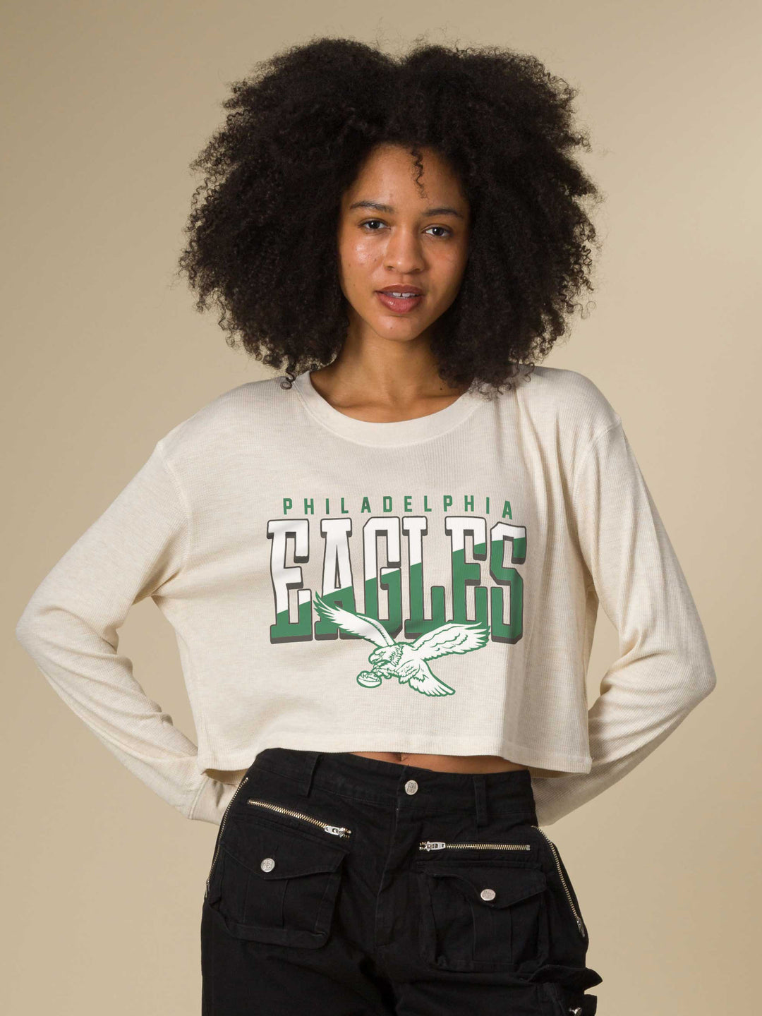 Women's Philadelphia Eagles Slant Crop Thermal