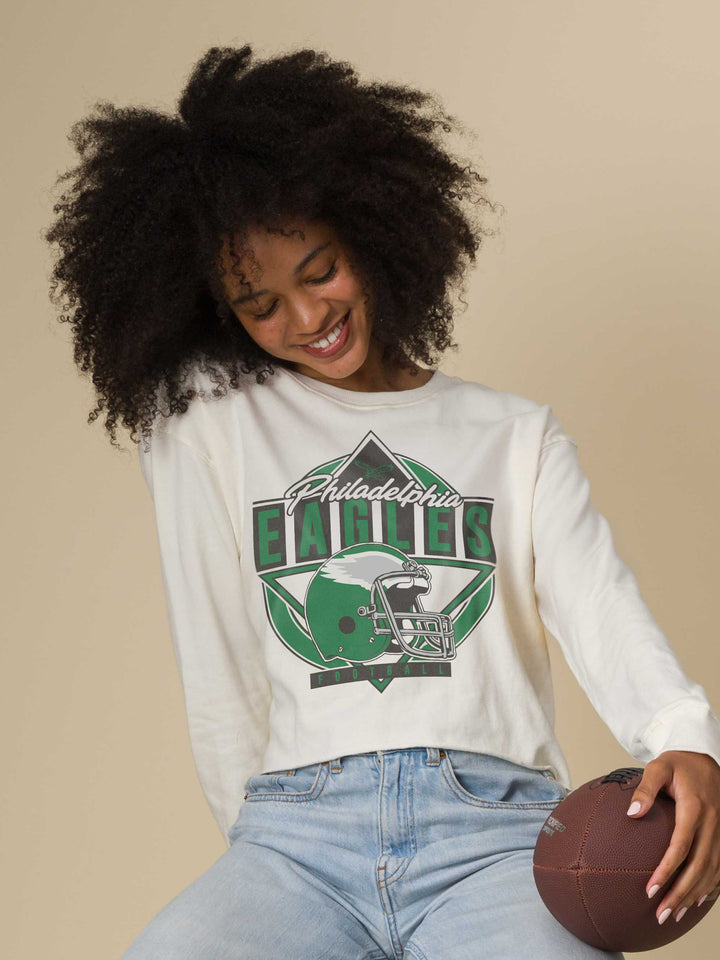 Women's Philadelphia Eagles Helmet Crop Fleece