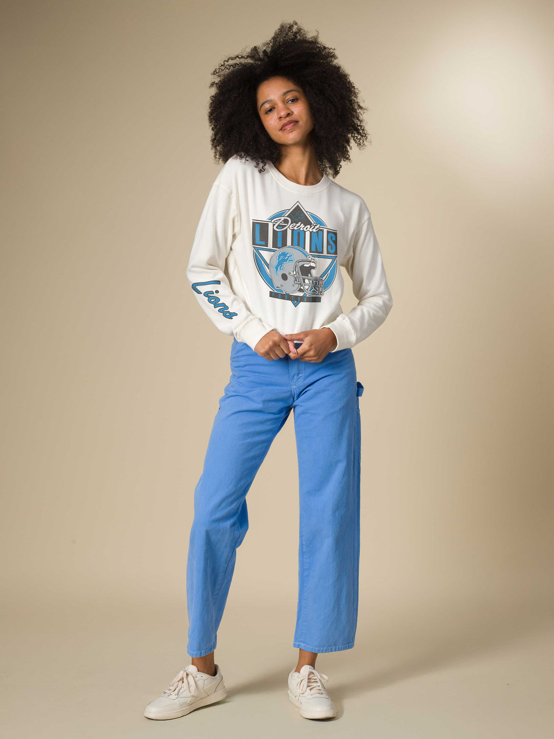 Women's Detroit Lions Helmet Crop Fleece