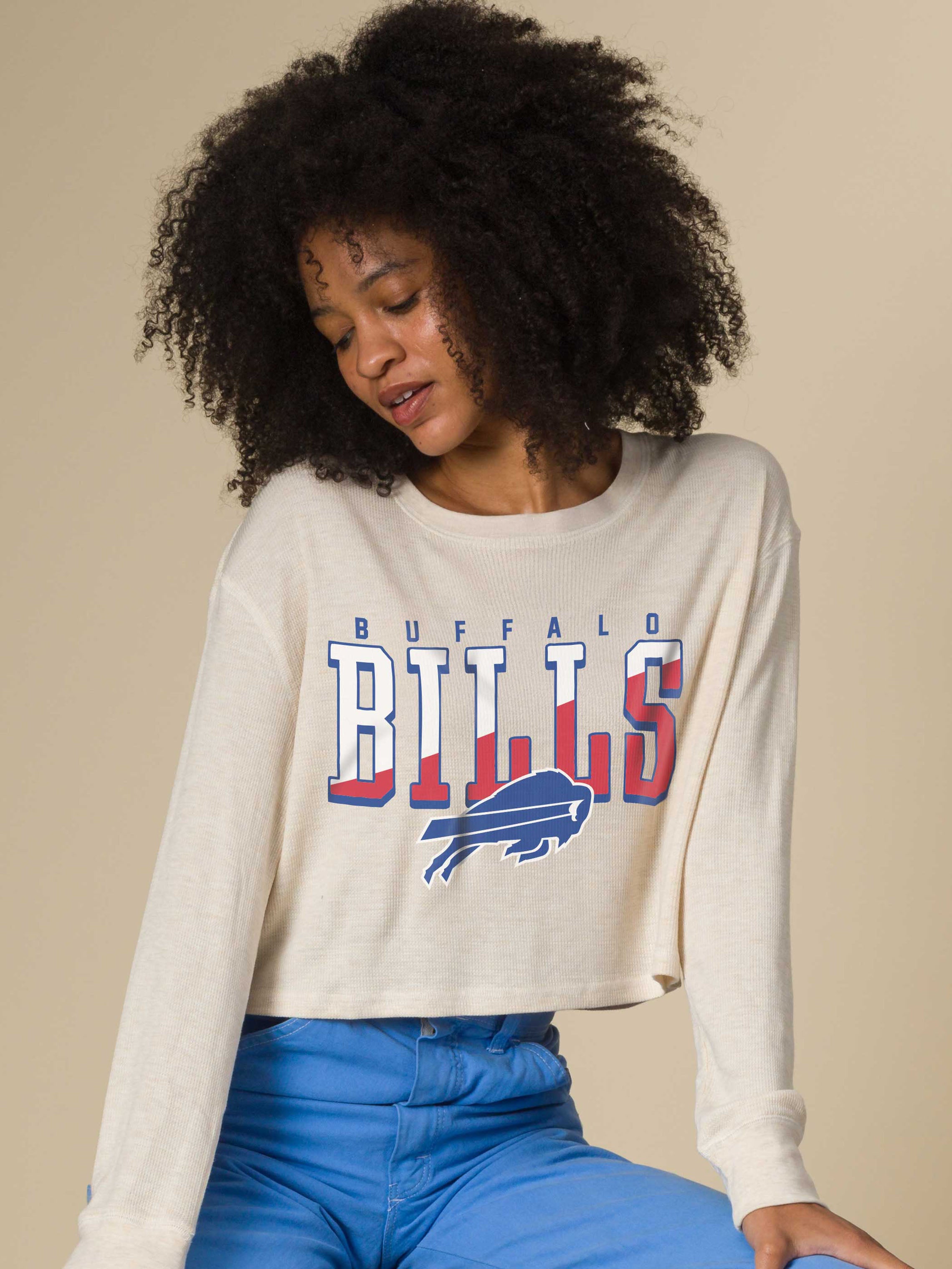 Women's Buffalo Bills Slant Crop Thermal – Junk Food Clothing