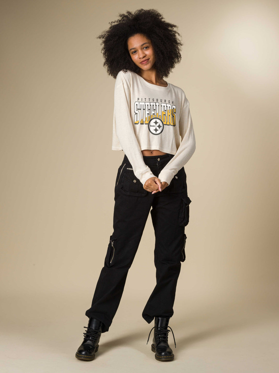 Women&#39;s Pittsburgh Steelers Slant Crop Thermal