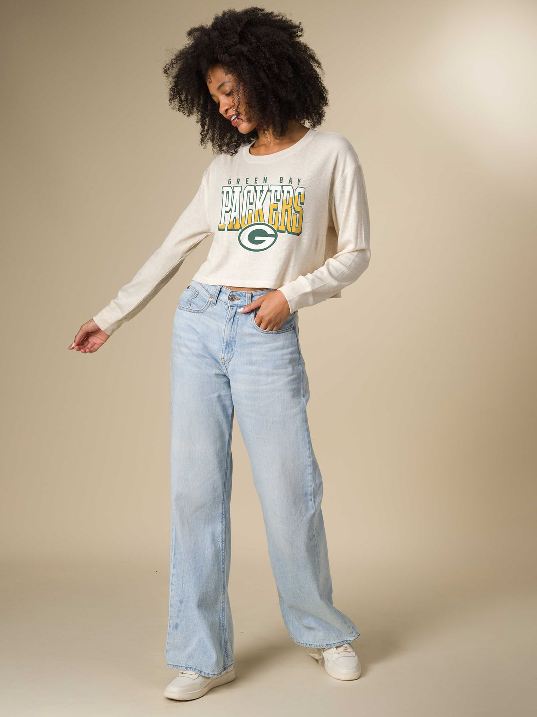 Women&#39;s Green Bay Packers Slant Crop Thermal