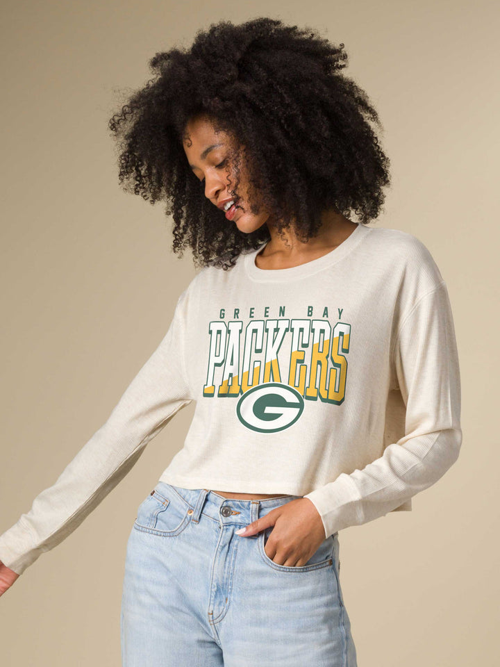 Women&#39;s Green Bay Packers Slant Crop Thermal