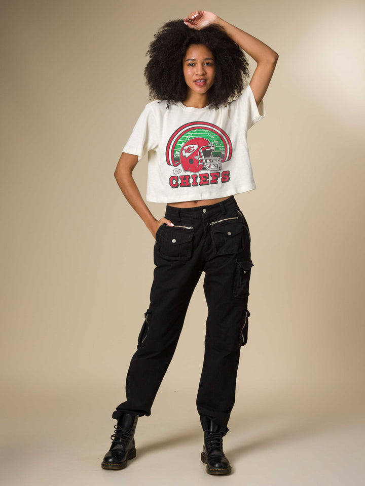 Women's Kansas City Chiefs Game Time Mock Neck Crop Tee