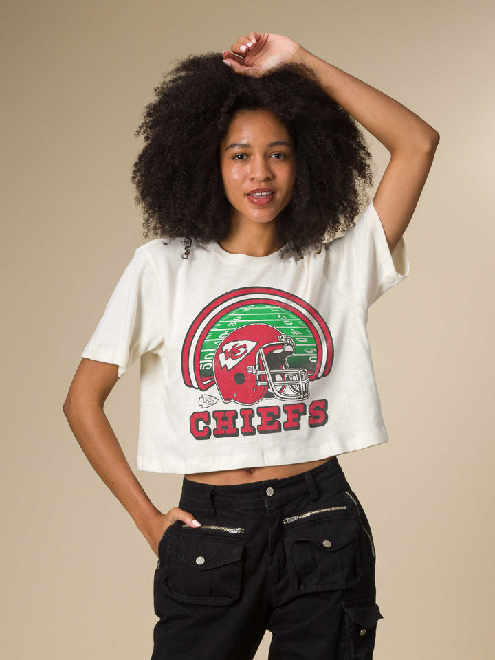Women's Kansas City Chiefs Game Time Mock Neck Crop Tee