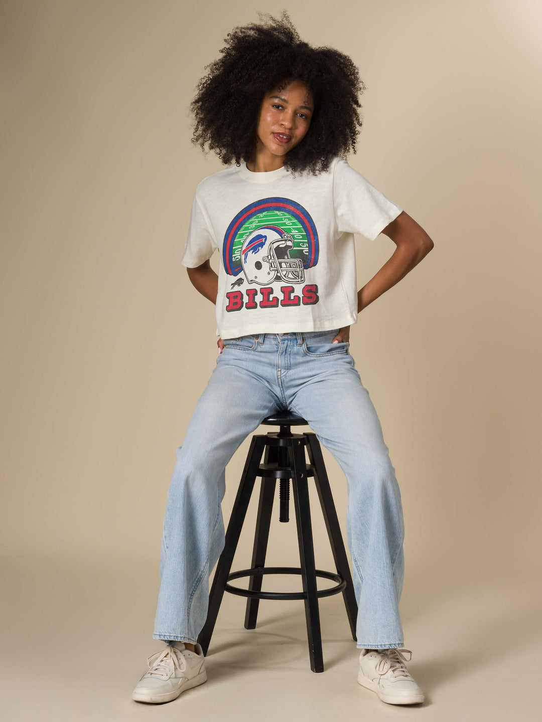 Women's Buffalo Bills Game Time Mock Neck Crop Tee