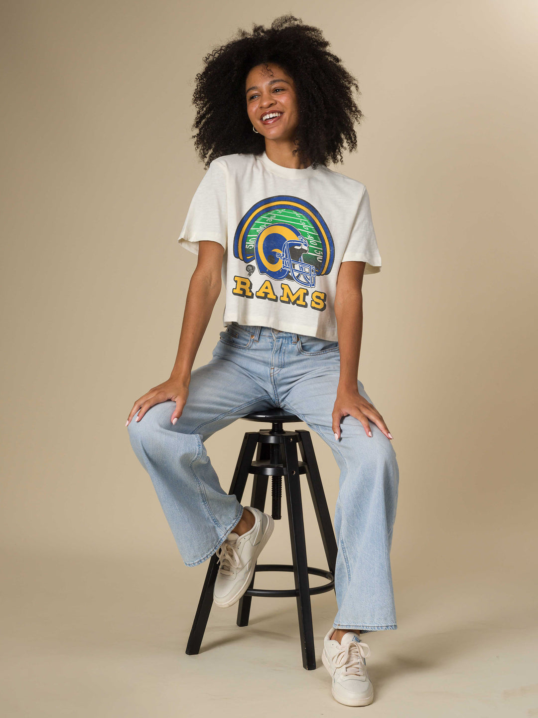 Women's Los Angeles Rams Game Time Mock Neck Crop Tee