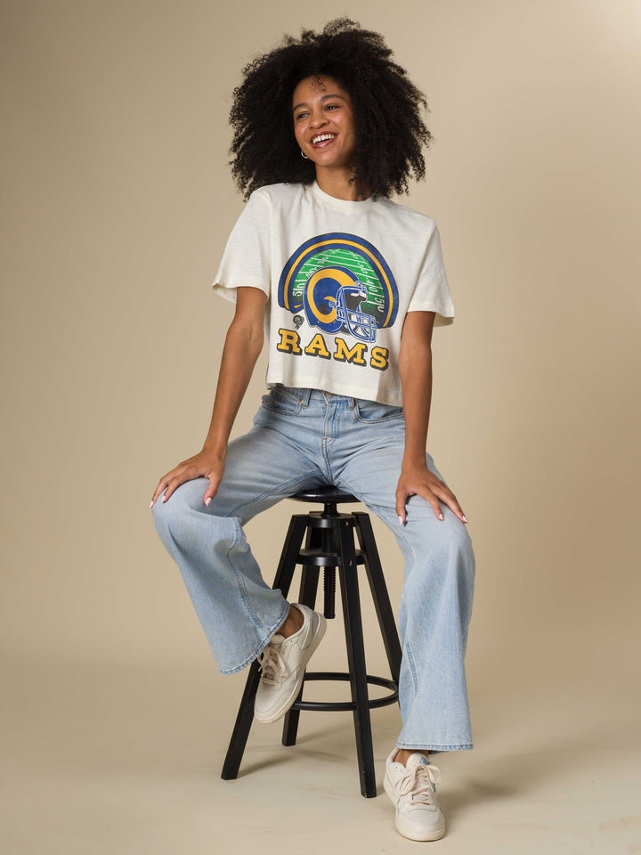 Women's Los Angeles Rams Game Time Mock Neck Crop Tee