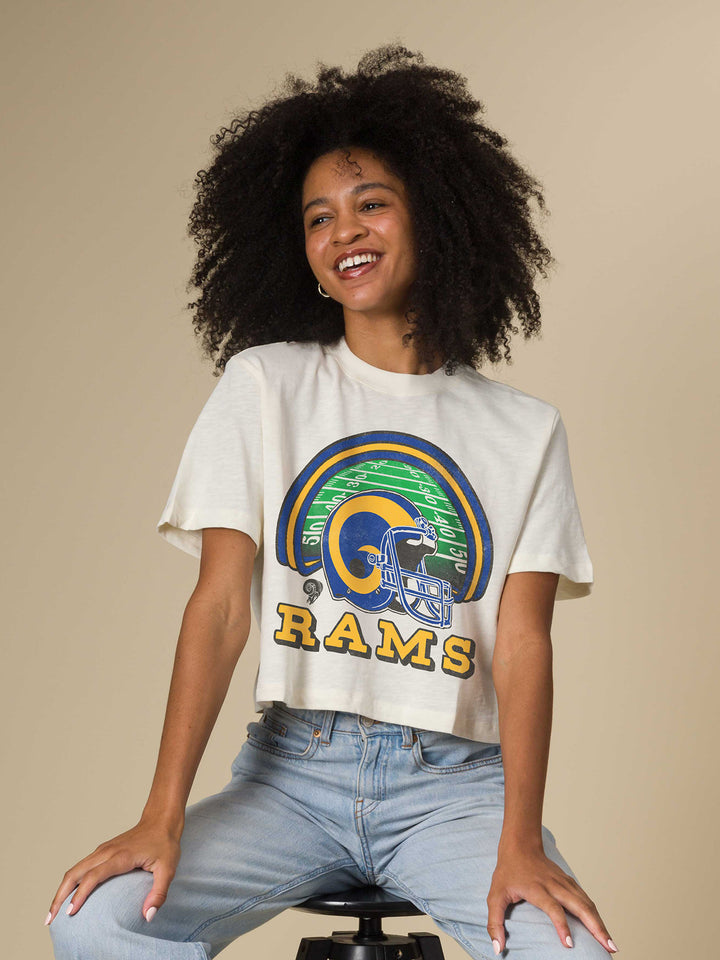 Women's Los Angeles Rams Game Time Mock Neck Crop Tee