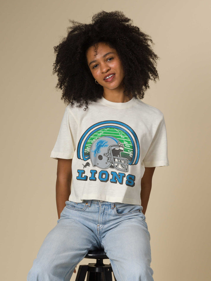 Women's Detroit Lions Game Time Mock Neck Crop Tee