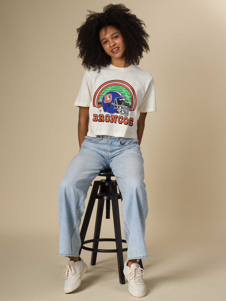 Women's Denver Broncos Game Time Mock Neck Crop Tee
